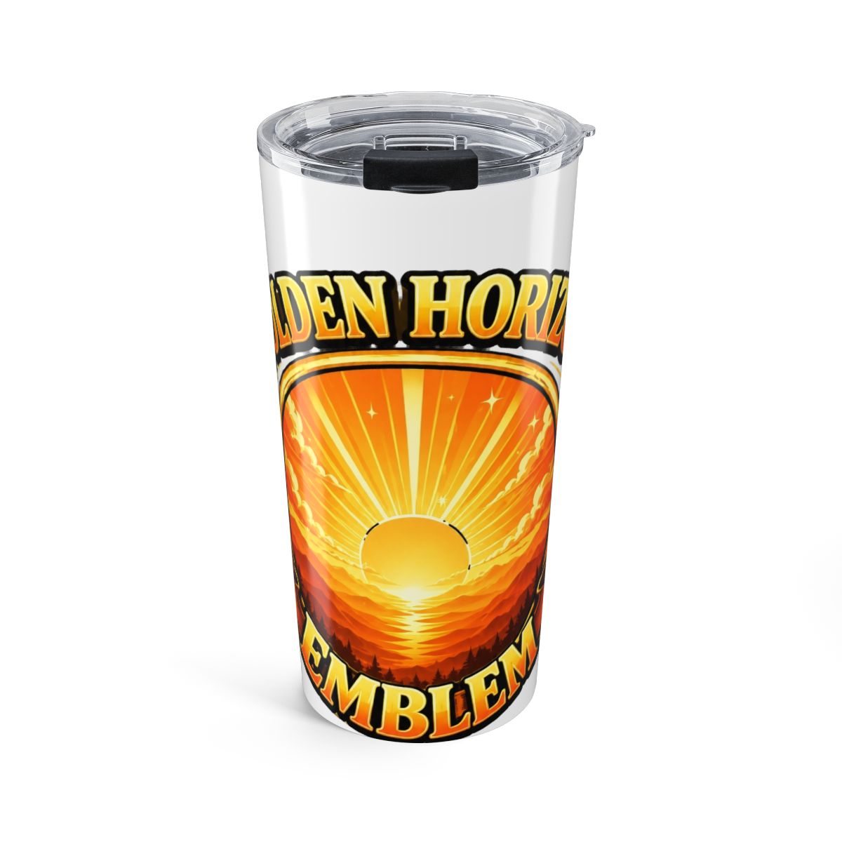 Golden Horizon Sunset Emblem Stainless Steel Insulated Tumbler - Official t-shirts merchandise