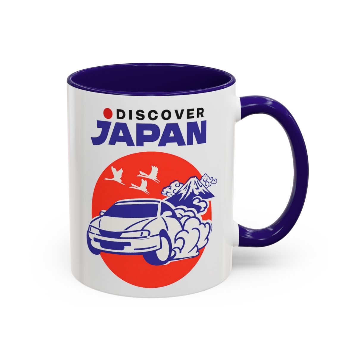 Discover Japan Drift Car Mug | Retro Mount Fuji Travel Graphic | Forza Horizon - alternate angle 5, merchandise