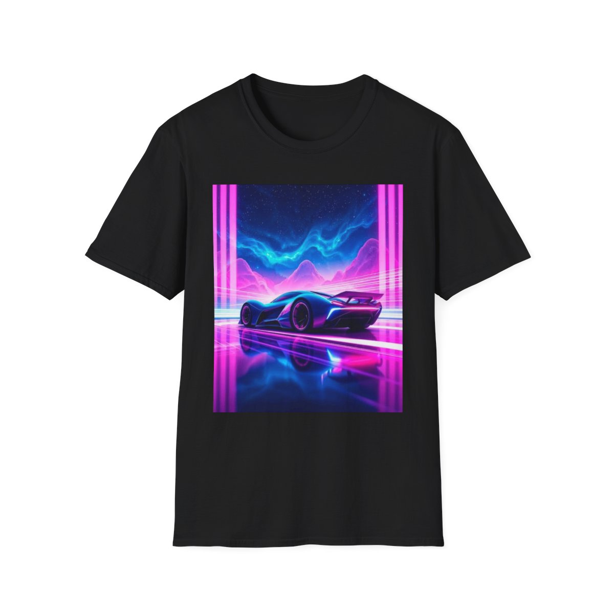 Neon Retro Futuristic Sports Car T-Shirt | Vaporwave Nightscape | Forza Horizon — official Forza Horizon 6 T-Shirts