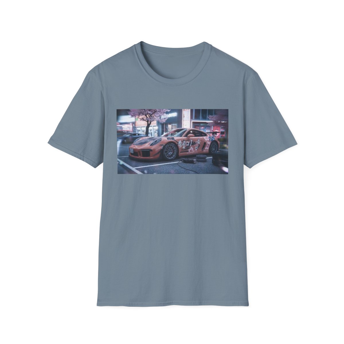 Pink Racing Porsche Car T-Shirt | Street Scene Graphic Tee | Forza Horizon