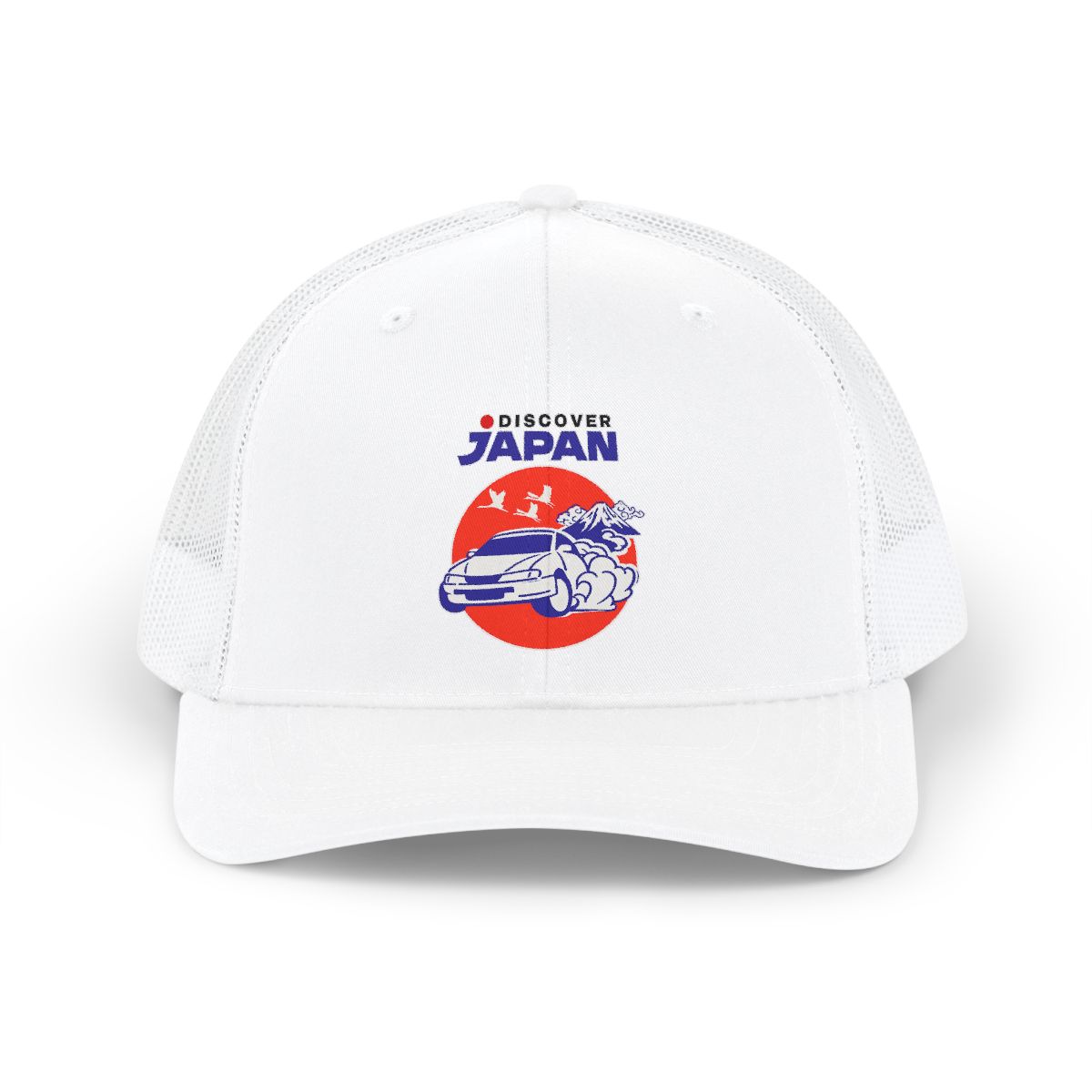 Discover Japan Racing Car Trucker Cap | Retro JDM Sunset Graphic | Forza Horizon — official Forza Horizon 6 Hats & Caps
