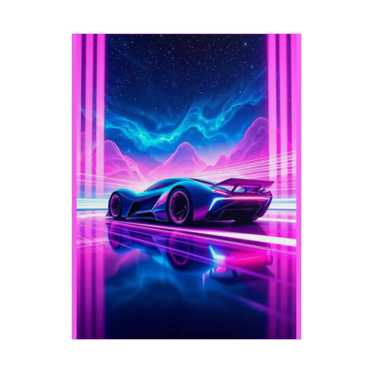 Retro Neon Sports Car Poster | Vaporwave Racing Poster | Forza Horizon — official Forza Horizon 6 Posters & Wall Art